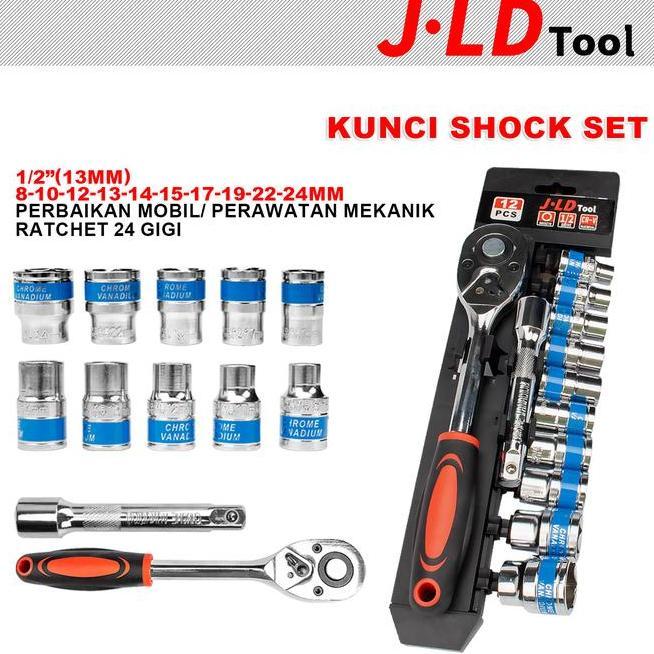 D 12In Kunci Set Soet Sok Crv 12Pcs Kunci Sok Wrench Rachet Alat Perkakas Lengkap Motor Rachet Handl