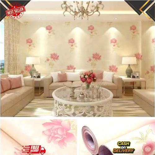 New Wallpaper Dinding Motif Kitty Frozen Emboss Gelombang Alam Walpaper Dinding Ruang Tamu Kamar Ana