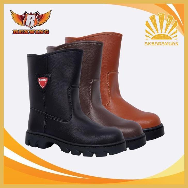 FE24 Sepatu Safety Rexwing Boots Ujung Besi Sepatu Proyek Industri Shoes Safety Keselamatan kerja Be