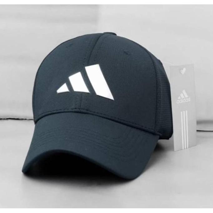 CR - TOPI ADIDAS BASIC MODEL SILVER LOGO ORIGINAL BLACK WHITE NAVY CAPS / TOPI PRIA WANITA / TOPI FU