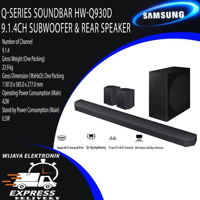 Soundbar Samsung HW-Q930D 9.1.4ch Subwoofer & Rear Speaker -HWQ930D