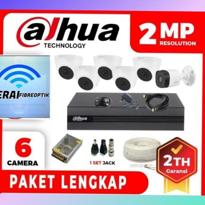 NEW Paket Kamera CCTV 6 Channel 6 Kamera 2MP + DVR 8 CHANEL ( komplit ) - LN