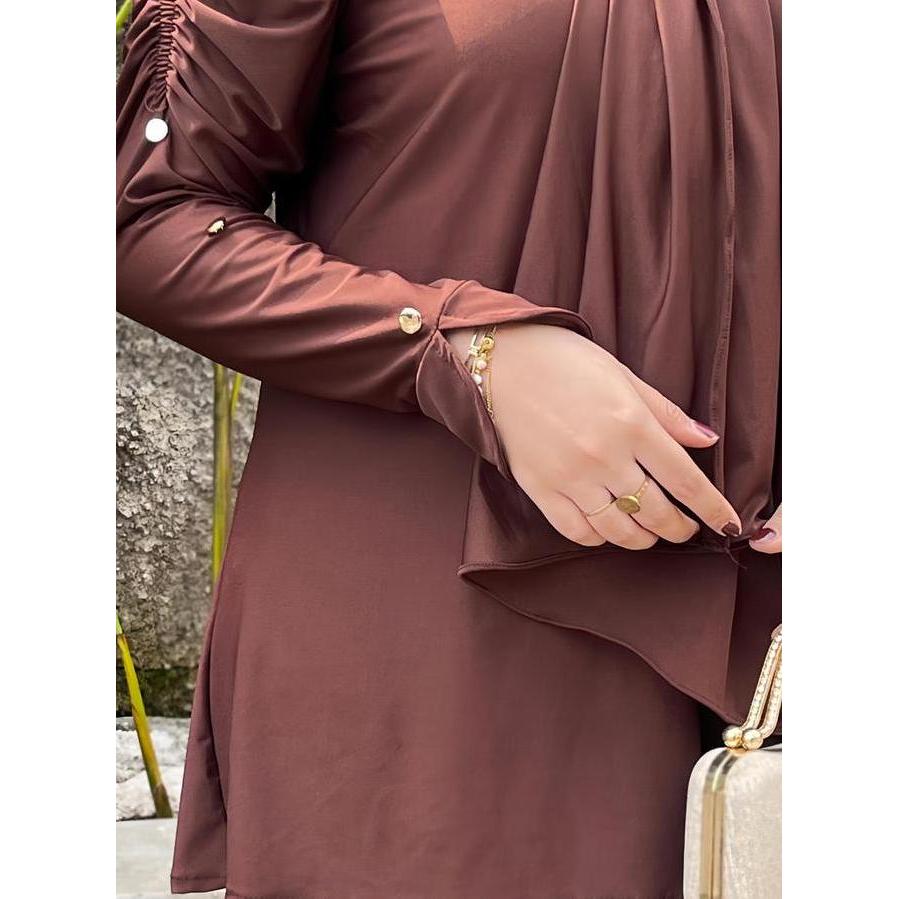 Laras Set Oneset Jersey Set Hijab Wanita Premium Pinggang Karet Oversize Baju Setelan Celana Dewasa