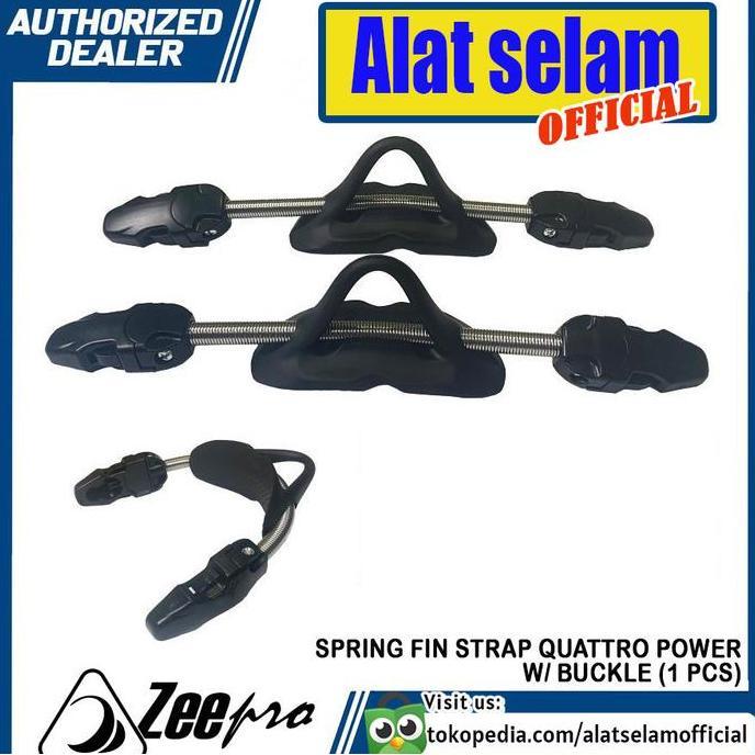 Spring Fin Strap Zeepro Quattro Power Diving Kaki Katak W/ Buckle 1pcs