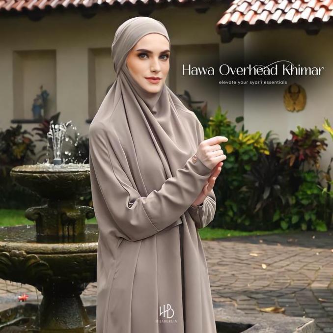 Hijaberlin - Hawa Overhead Khimar Dress Wood - Gamis Syari Umroh Haji Premium