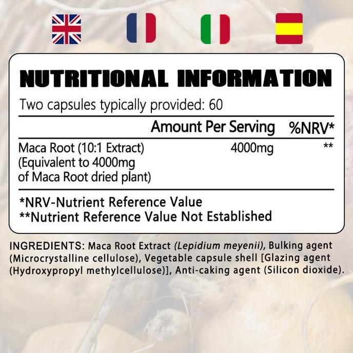 Xemenry - Kapsul Ekstrak Tanaman Akar Maca - 4000 Mg Per Kapsul - Memberikan Energi, Menjaga Ketenan