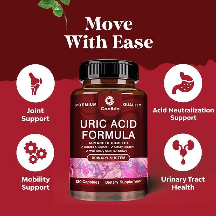 Coolkin-Kapsul Detoks Asam Urat-Ekstrak Ceri Asam-Ekstrak Biji Kopi Hijau-Bubuk Cranberry-Ekstrak Go