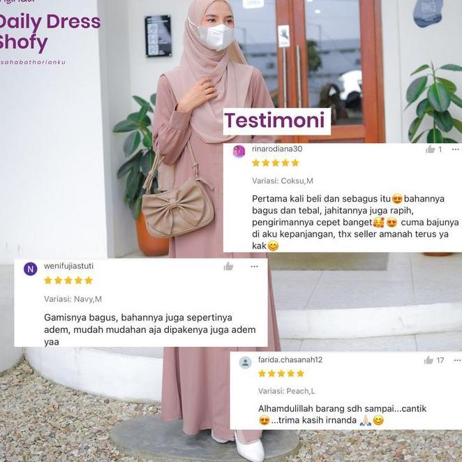 Irnanda Gamis Polos Wanita Shofy Madeline Premium Dailydress