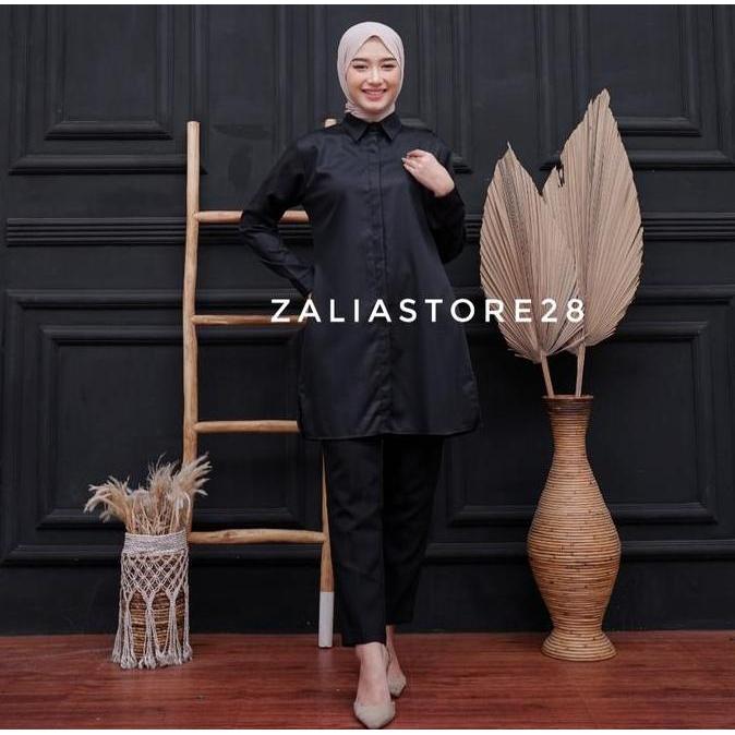Tunik Putih / Tunik Polos Wanita/Tunik Kancing/Tunik Zalia