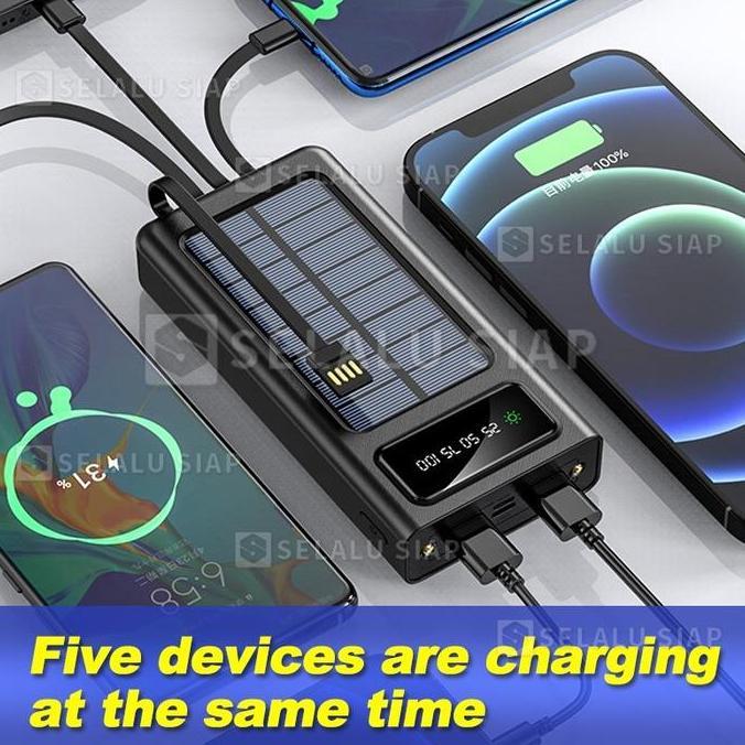 Power bank robot 100000mah Dengan pengisian cepat USB 4 kabel asli power bank awet tahan lama power 