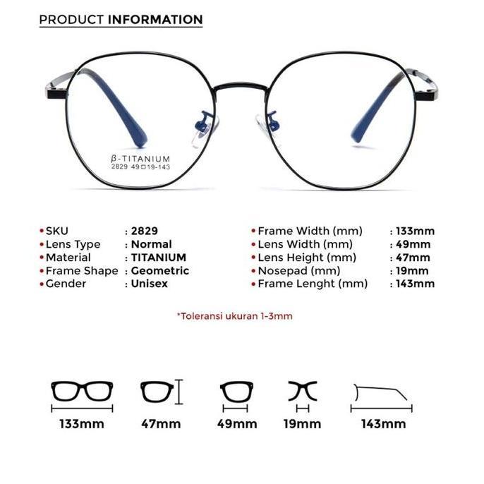 Kacamata Anti Radiasi Photocromic Frame Titanium Berrybarton 2829