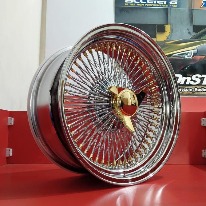 Velg Racing Mobil Ring 17 Ori HSR WIRE WHEELS Lubang Baut 5 Chrome SKR