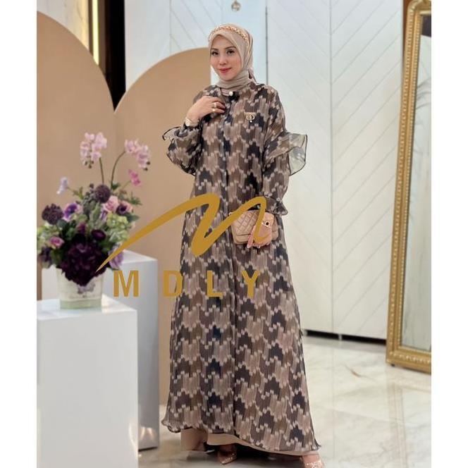 Baju Gamis Wanita Organza Gemma Dress Lembut Muslim Nyaman Outer