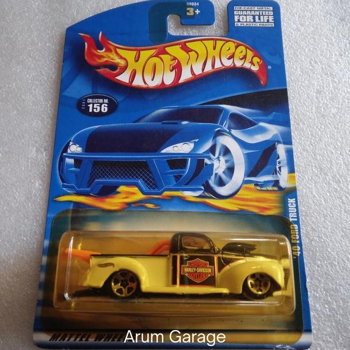 Hot Wheels 40 Ford Truck/Pickup US Card 2001 Tampo Harley Davidson Motor Cycles Kondisi Sesuai Foto 