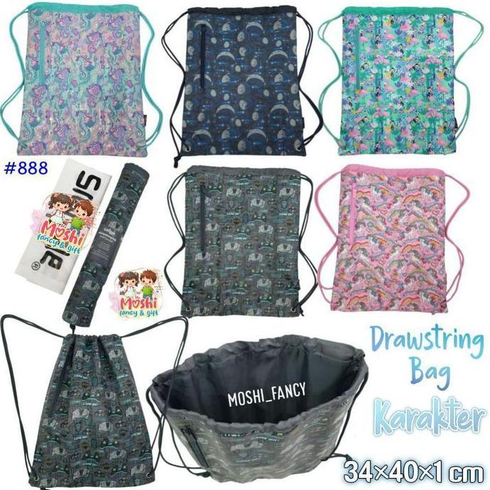 Tas Drawstring / Tas Serut Renang Sport Les / Tas Serut Anak Perempuan dan Anak Laki-Laki