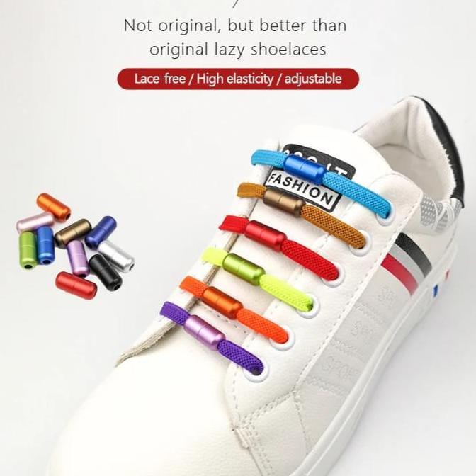 Tali sepatu elastis gepeng pipih buckle capsule