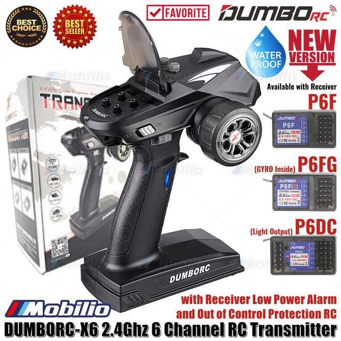 opaljavanes99 - dumborc x6 2.4ghz 6ch rc transmitter + receiver p6f p6fg p6dc waterproof