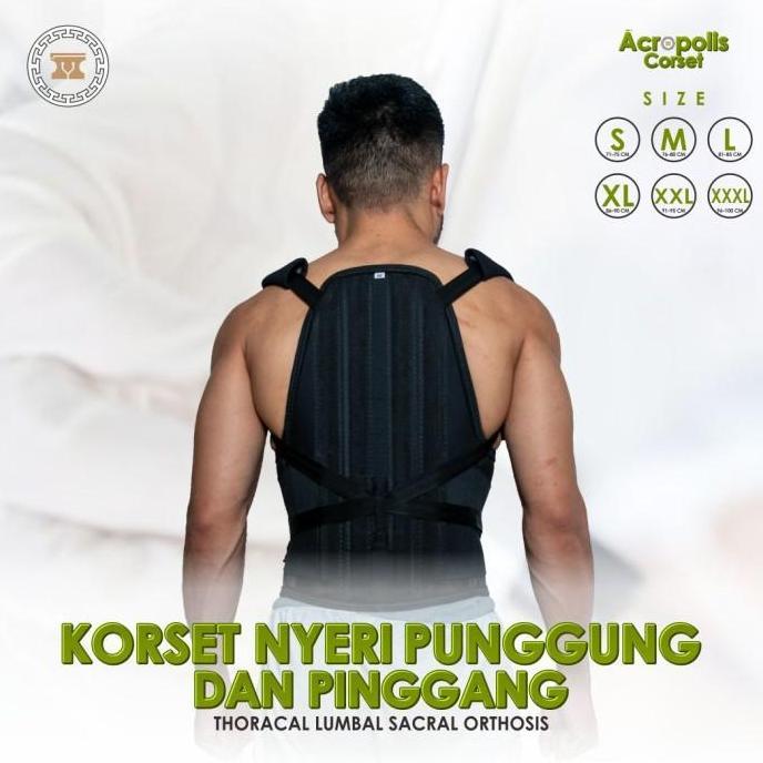Korset TLSO Hitam / Korset Tulang Belakang / Penyangga Tulang Belakang