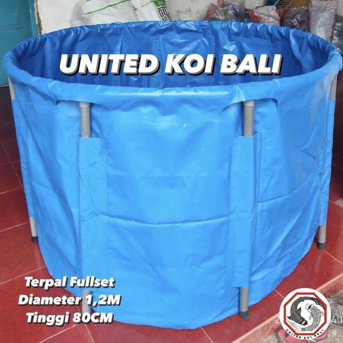 KOLAM TERPAL VET BULAT ORCHID FULLSET TERPAL IKAN KOI DIAMETER 1,2M SHA