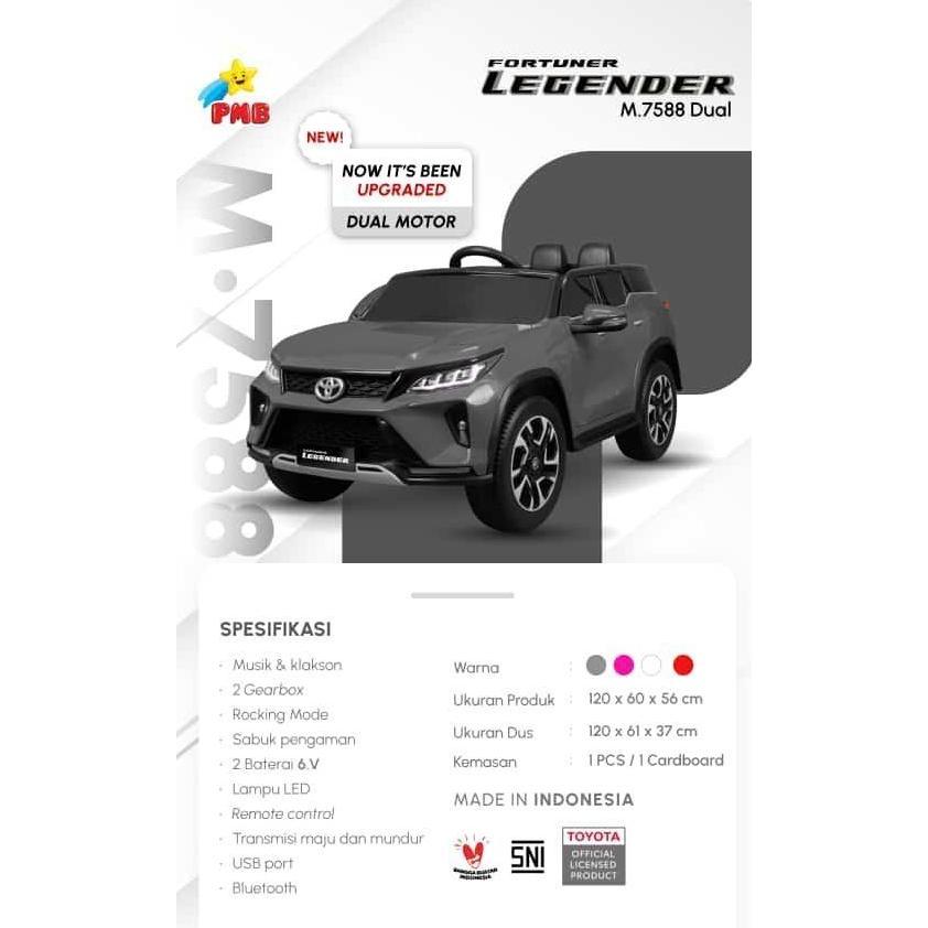 Bnr M 7588 Mainan Anak Mobil Aki M7588 Dual Toyota Fortuner Legende