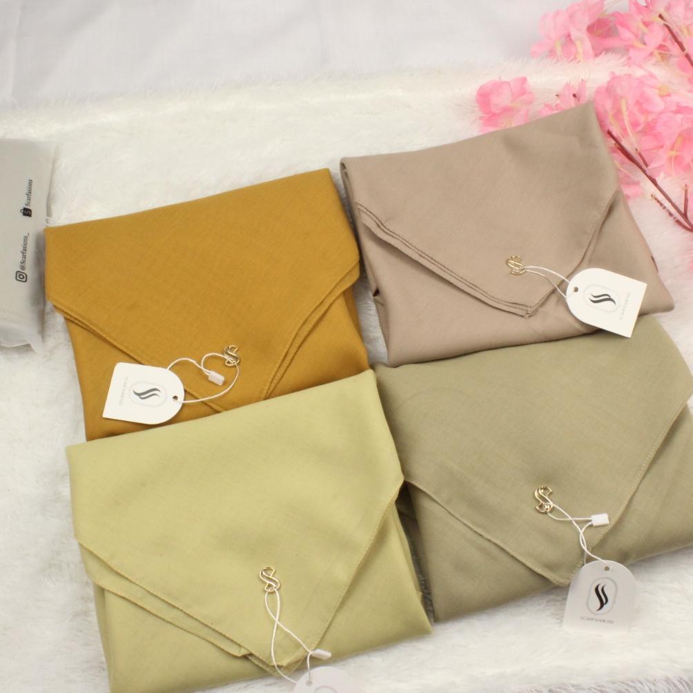 Jilbab Khaki Muda PNS Hijab Segiempat voal Premium Kerudung Dinas ASN Warna Khaky by scarfasionshija