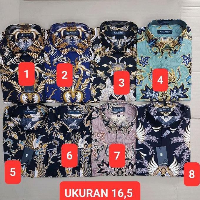 Kemeja batik Alisan lengan pendek original reguler fit uk 16,5 murah