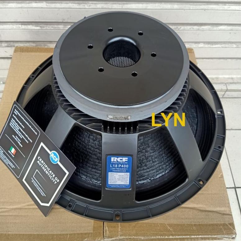 SPEAKER SUBWOOFER RCF 18P400 VOICE COIL 4 INCH DAUN COATING ANTI AIR L18P400