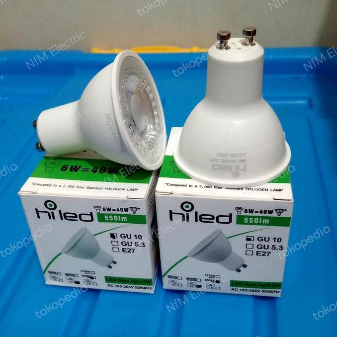 Ready  HILED Lampu Sorot GU10 6W/ Lampu Halogen Spotlight GU10 6W 220V