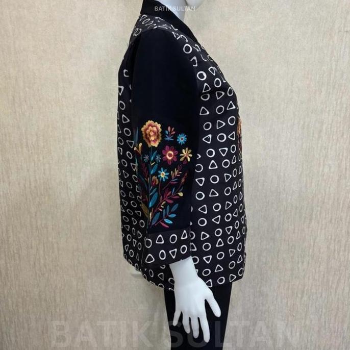 Atasan Batik Wanita Bordiran Blouse Ethnic Cewe Cewek Premium Elegan Mewah Kantor Full Furing Lapisa