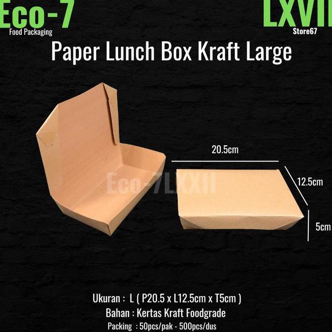 Paper Lunch Box Brown Kraft Ukuran L