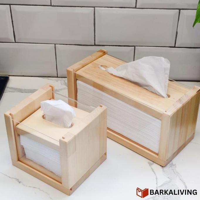 Espero Tissue Box Kotak Tempat Tisu Aesthetic Kayu Akrilik