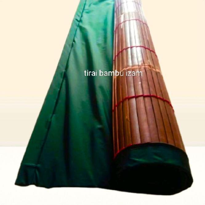 Tirai Krey Bambu Hitam Di Lapisi Kain Wateroof Kerai Outdoor Kerei Gulung Bambu Wulung Tirai Teras T