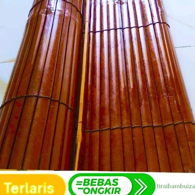 Krey Bambu Outdoor Kerai Bambu Wulung Di. Cat Coklat Mahonikerey Gulung Tirai Outdoor Anti Air Kerai