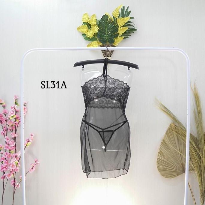 Promo Sexy Lingerie Transparan Baju Tidur Night Dress Babydoll Lace Htm SL31 COD
