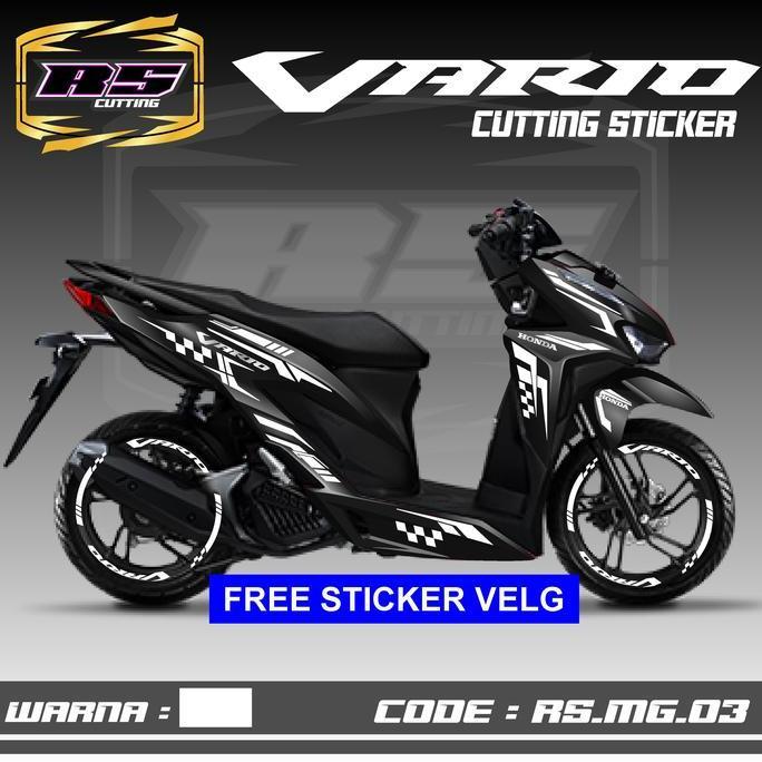 Promo Cutting Sticker VARIO - FREE STICKER VELG Aksesoris Motor Stiker Honda Vario 125 & 150 New Ter