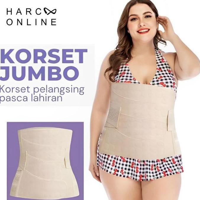Promo HARCOO ONLINE - Korset Pelangsing Pasca Melahirkan 4 Perekat Ukuran JUMBO - Korset Perut Bunci