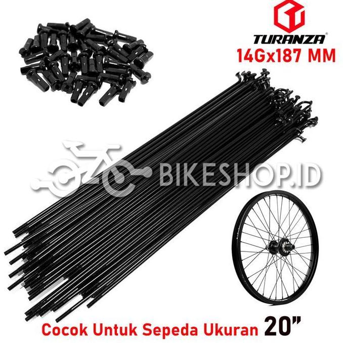 Spoke Jeruji Jari-Jari Sepeda 20" Inch 14Gx187mm Hitam Turanza