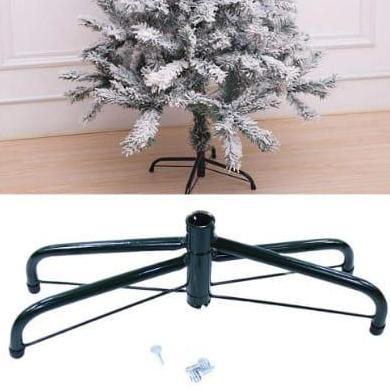 Kaki Pohon Natal Stand Logam Berdiri Dasar Rak Aksesoris untuk Dekorasi Natal 45cm/50cm Besi Hijau M