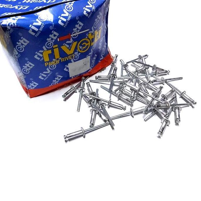 SU - 1 Kotak Paku Rivet Rivetti 550 ( 4 x 12.7mm ) / Paku Ripet / Paku Keling Aluminium Silver 1.000
