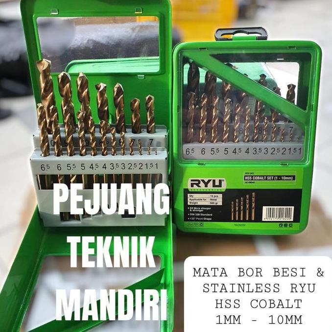 MATA BOR BESI STAINLESS RYU HSS COBALT 1 - 10MM / MATABOR BESI RYU SET