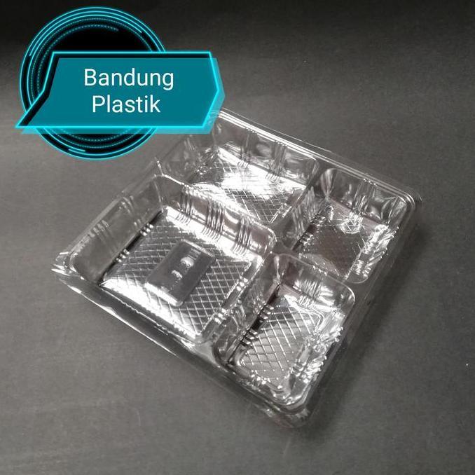 tray 18x18 / mika plastik nasi kotak / mika sekat 4 18x18 isi 50 pcs