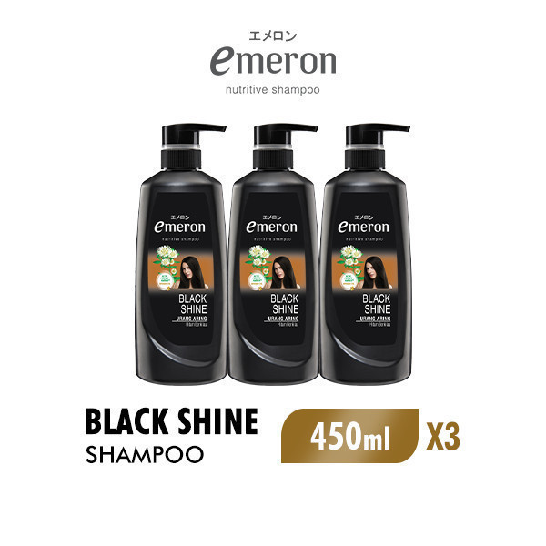Emeron Shampoo Black & Shine Botol 450 ml x3
