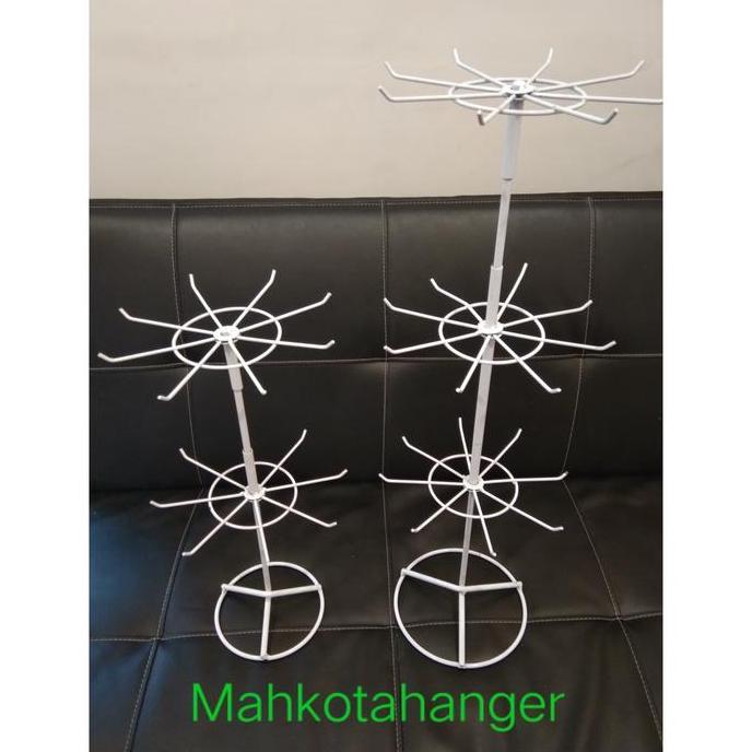 Rak Display putar matahari 2 susun gantungan aksesoris display
