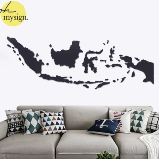 Peta Indonesia | Wall Sticker Akrilik Timbul | Dekorasi Hiasan Dinding