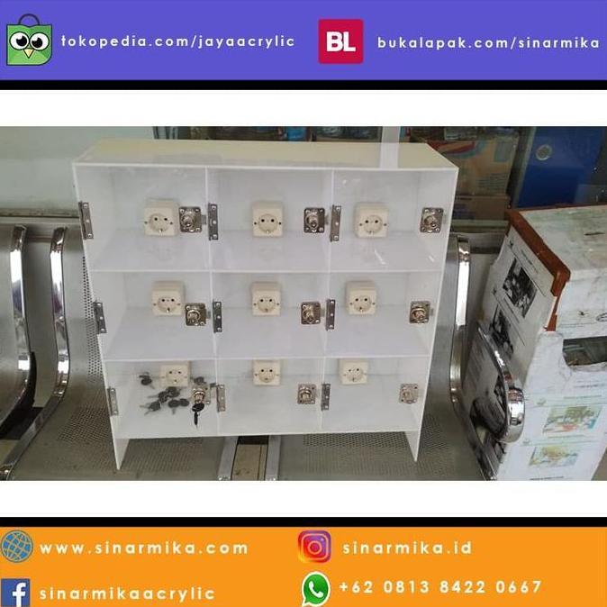 Premium Box Tempat Charger HP Bahan Akrilik Acrylic Murah Promo