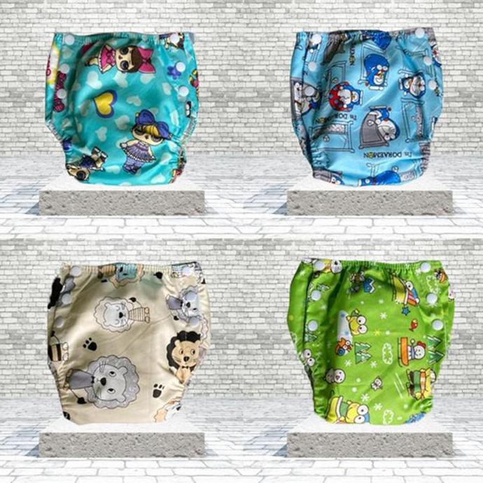 PAKET 3 PCS CLOUDI Popok Kain Bayi Motif KANCING Gratis Insert Tinggal Pakai Clodi Diaper Diapers