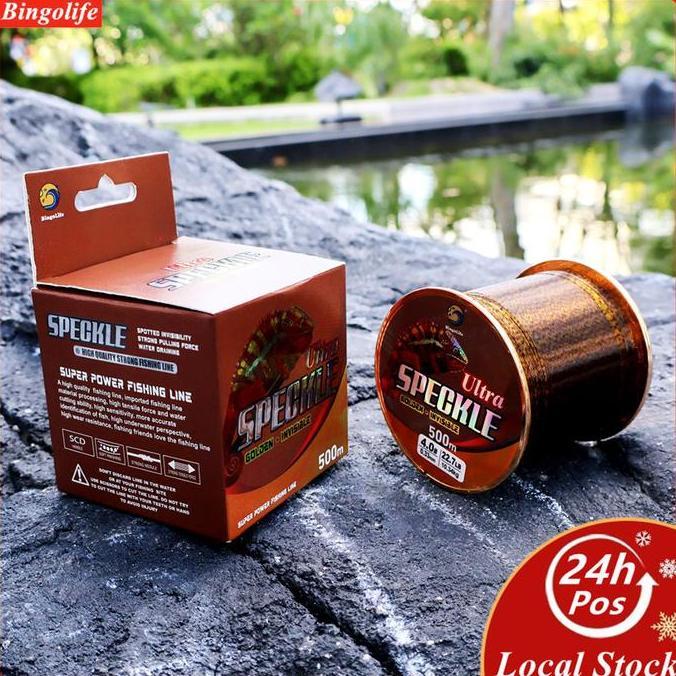Bingolife Senar Pancing Series Ultra - Golden Speckle 500m - Invisible - Kuat - dan Nilon Anti Kerit