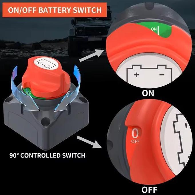 Saklar Pemutus Arus Aki Mobil Kendaraan Truk 300A Car Battery Switch Engine Cut On Off 12V 24V 36V 4