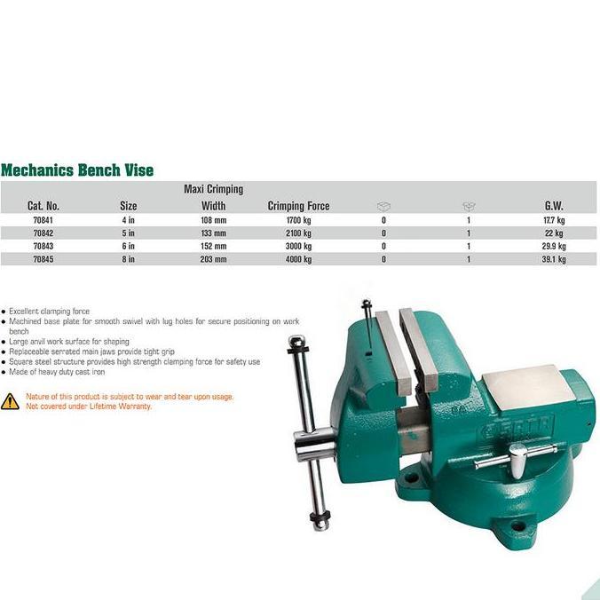 Promo Ragum 6 Inch Mechanics Bench Vice 70843 Sata Tools Cod
