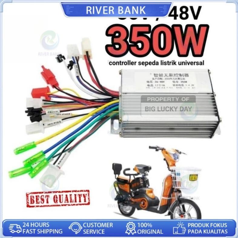 Afdholmart  - Controller Sepeda Listrik 36V 48V 350W Bldc Brushless Kontroler 36V/48V Selis Universa